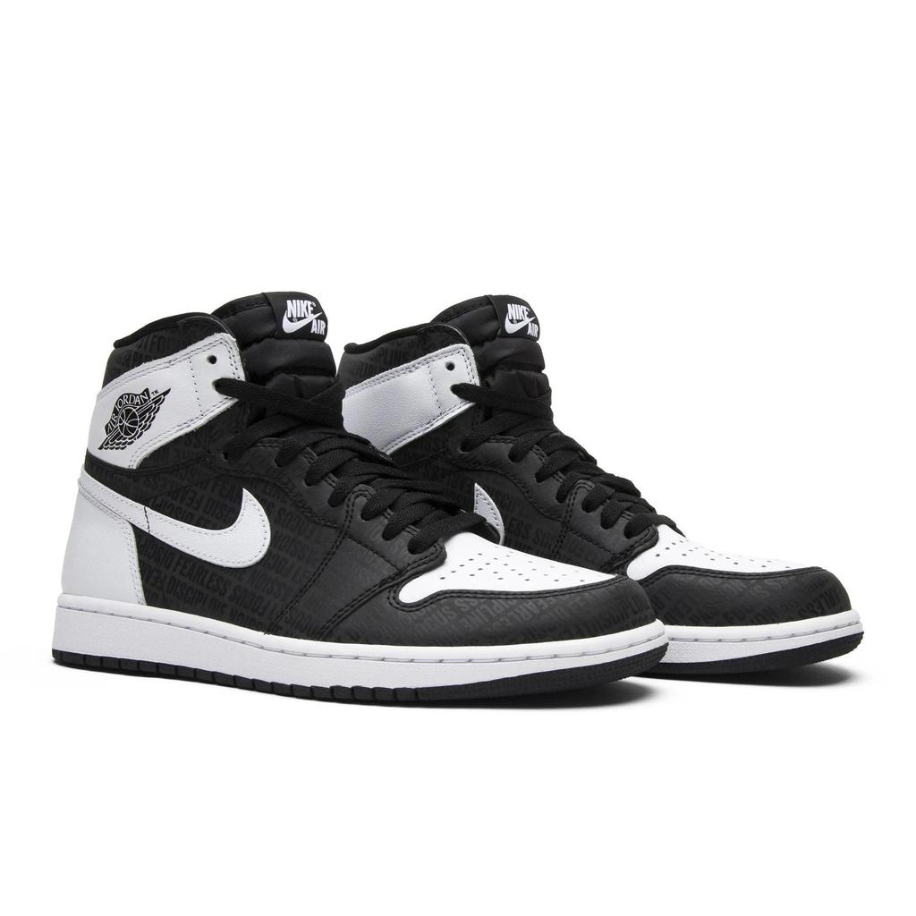 Air Jordan 1 Retro High OG 'RE2PECT' (Unisex) Black / White Vintage Basketball Shoes 555088 008