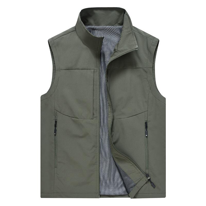 New Outdoor Multi-pocket Quick-drying Fishing Vest Men's Thin Mountaineering Photographer Waterproof Horse Clip Vest Sleeveless