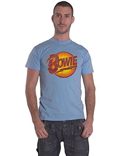 David Bowie T Shirt Vintage Diamond Dogs Logo Official Mens Blue XL 2XL