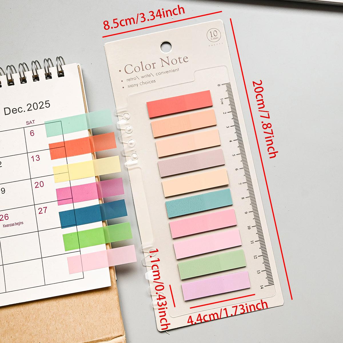 

200Pcs Sticky Note Tabs for Page Marking PET Page Markers with Ruler Transparent Classify File Label Memo Stickers for Office