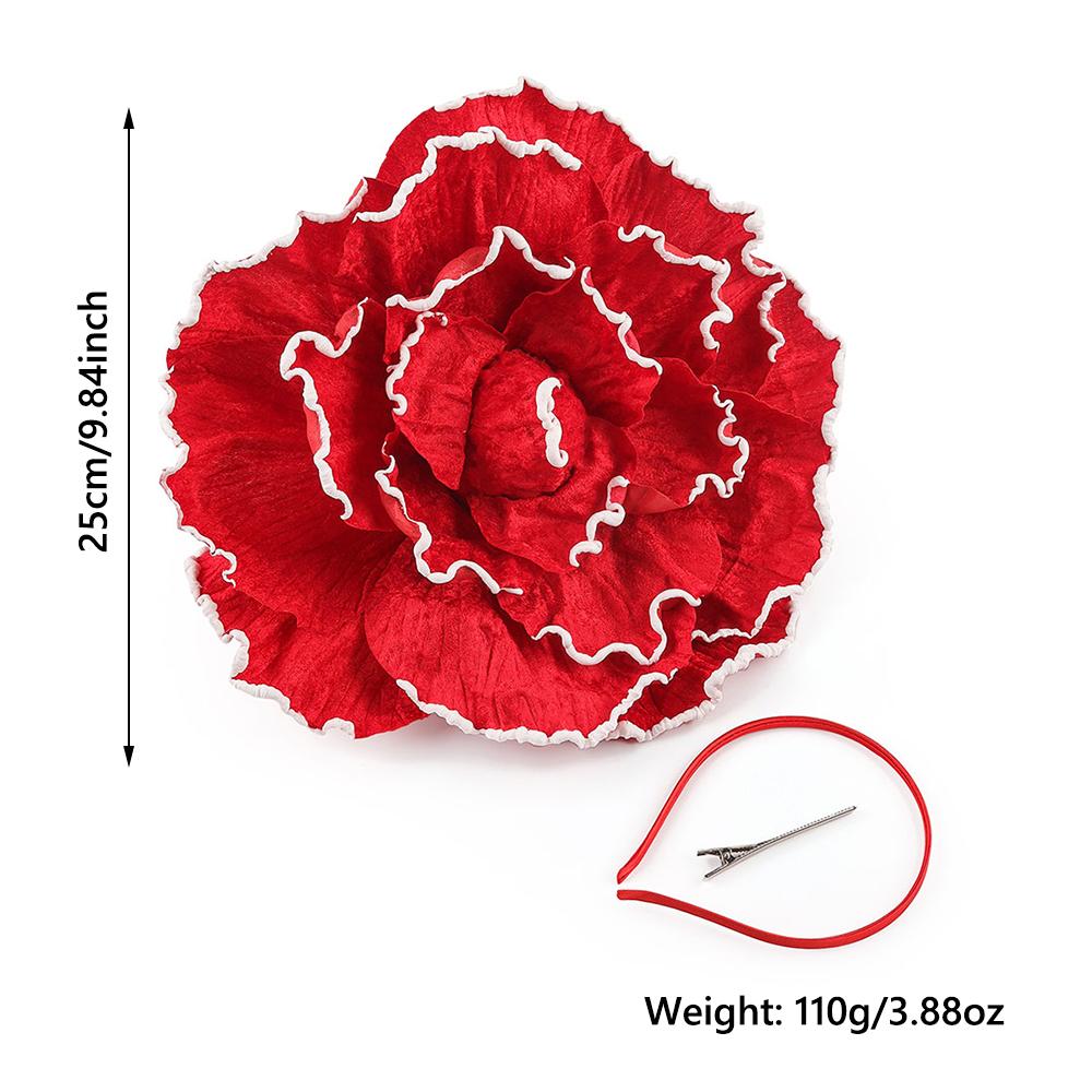 Large Flower Fascinator Exaggerated Headband and Clip Elegant Hair Accessory  for Women