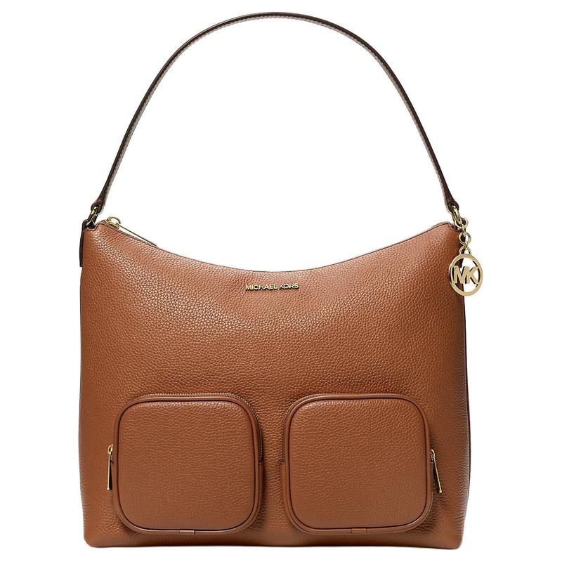 MICHAEL KORS Luggage Series Metal Accessories Leather Shoulder Bag Large Women s Brown золотой