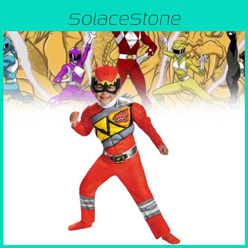 Power Morphin Mighty Rangers Cosplay Kostym Jumpsuit Barn Halloweenfest Gåva