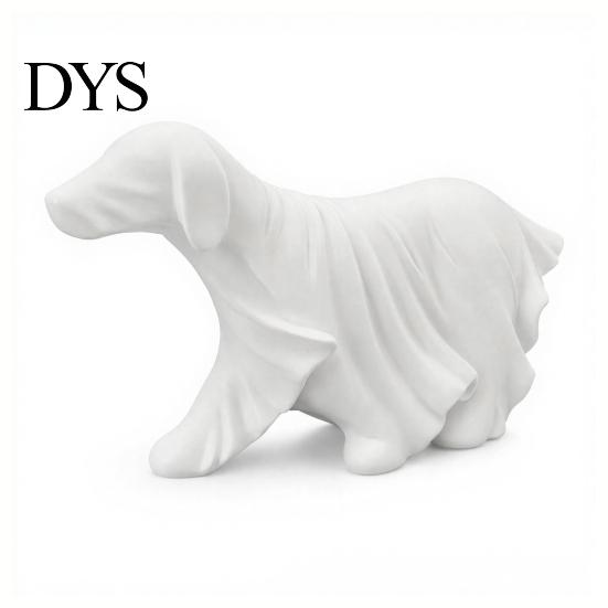 Decorative Ghost Sculptures Halloween Dog Figurine, Resin Spooky Draped Cute Statues Statue for Living Room, Bedroom, Office, Home Desktop Decor