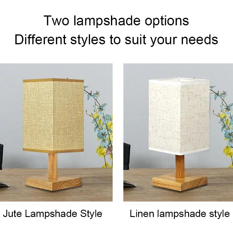 LED Table Lamps Fabric Dimmable USB Plug Simple Lamp Light Lampshade For Home Bedroom Decor Bedside Chinese Style Night Lighting