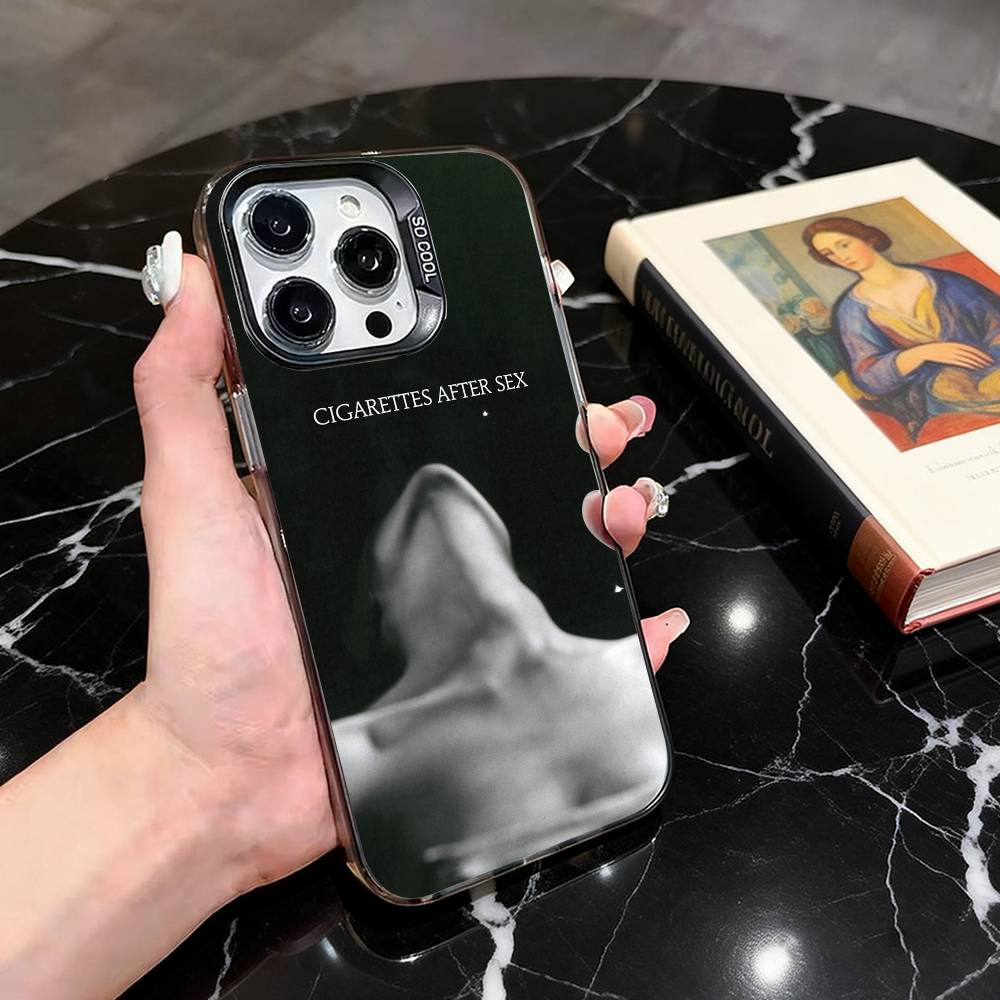 C-Cigarettes A-After Sex Abstract Band Phone Case For iPhone 17,16,15,14,13,12,11 Plus,Pro Max,XS,Colorful Silver Black Cover