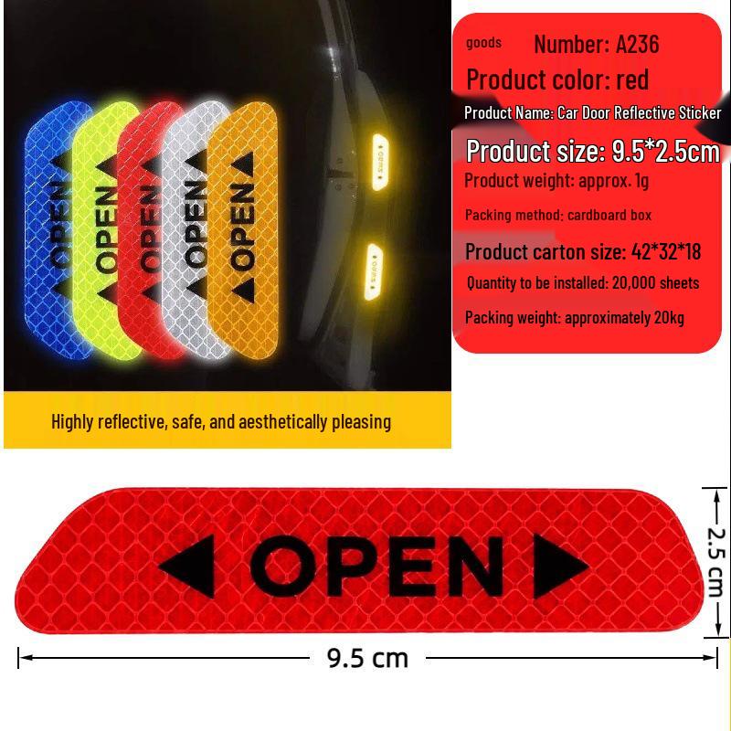 Multi-functional Waterproof Reflective Safety Stickers for Cars - Anti-collision Nighttime Visibility Strips