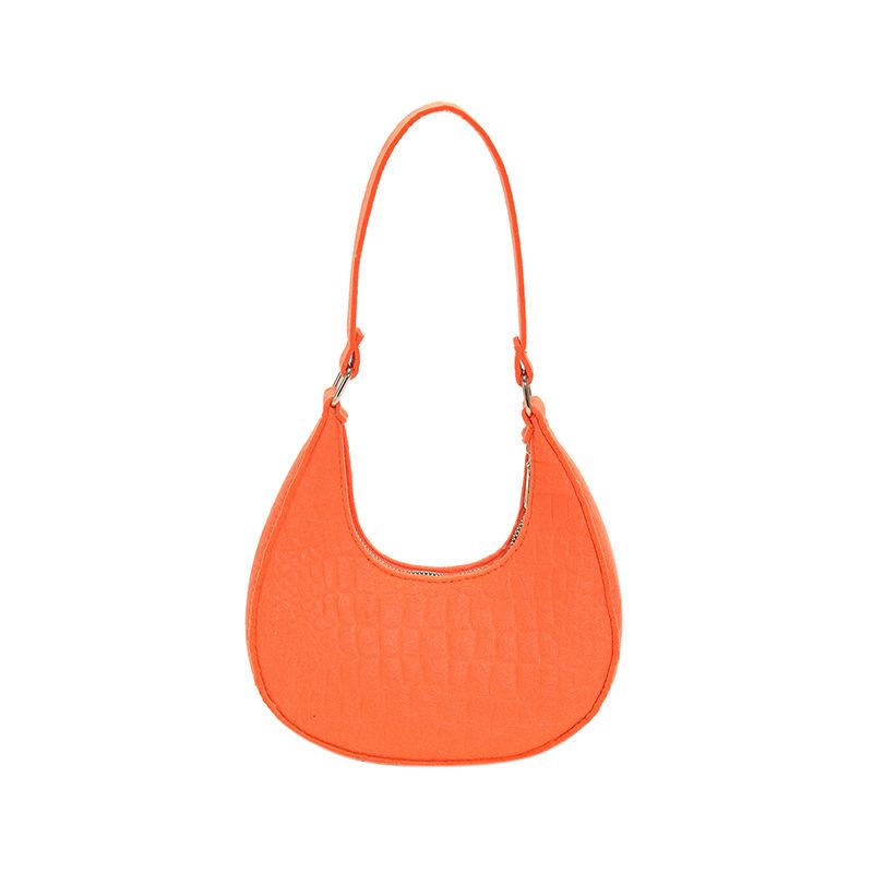 Solid color temperament bag women's new trendy stone pattern underarm bag fashionable hand shoulder bag