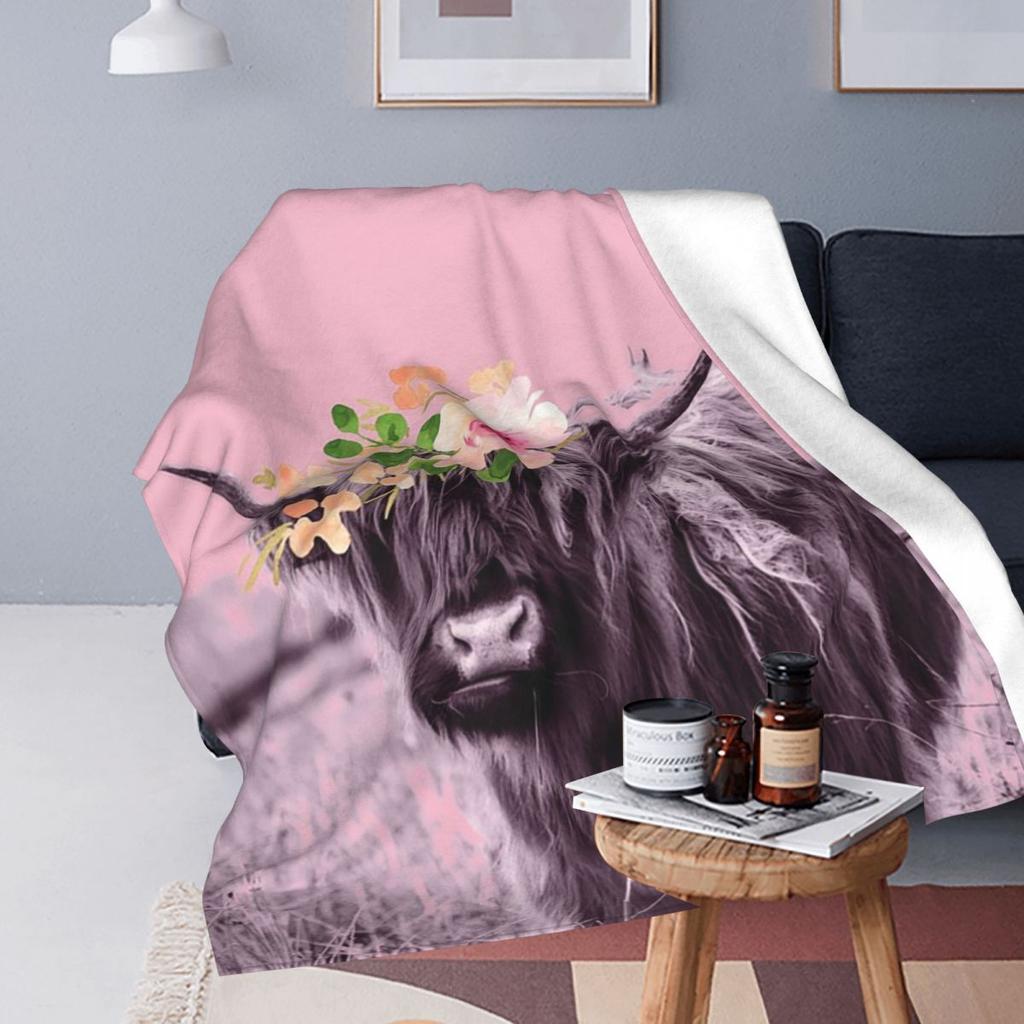 Baby Highland Cow Blankets Fleece Sofa Throw Blanket Portable for Couch Bedding Outdoor Throws Bedspread Quilt