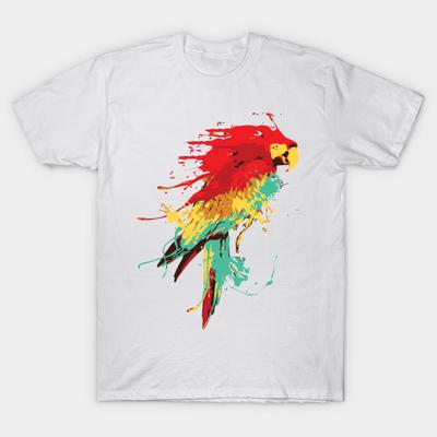 T Shirt Women Splash The Parrot Harajuku Print Kawaii Tshirt Summer Short Sleeve Female T-Shirt Top Tee