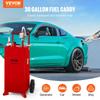 30 Gallon Fuel Caddy, Fuel Storage Tank on 2 Wheels, Portable Gas Caddy with Manuel Transfer Pump, Gasoline Diesel Fuel Container for Cars, Lawn