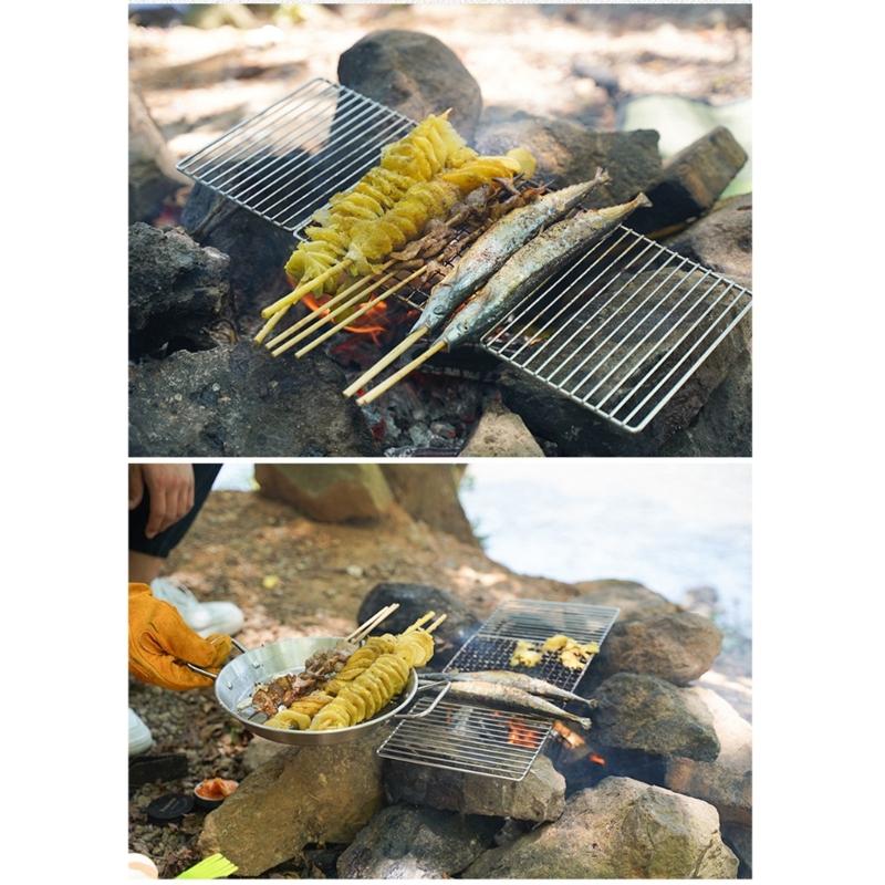 Fish Grilling Net Outdoor Stove Barbecue Mesh Sheet BBQ Grilling Net, Stainless Steels Construction Net for Even Cooking