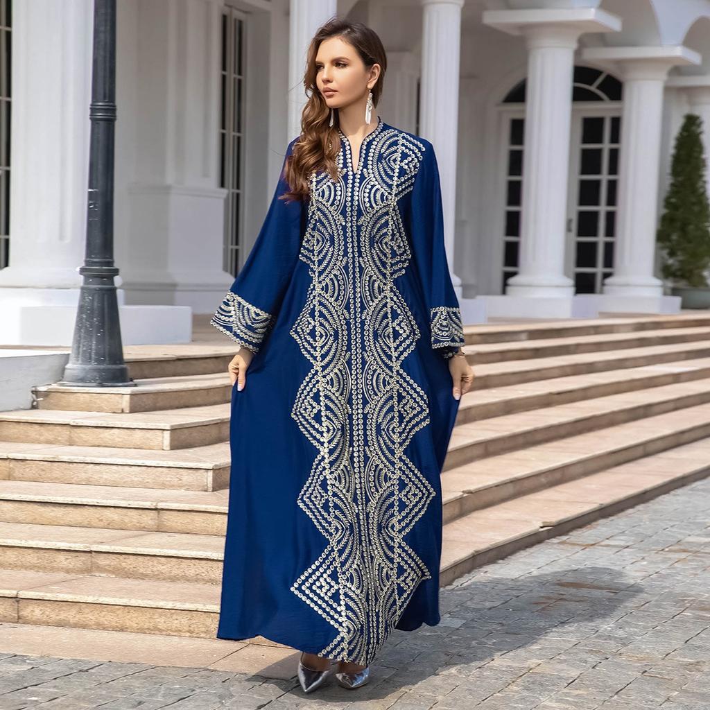 OEM Custom Women's Long Dress Luxury Sequin Embroidery Dress Holiday Party Evening Gown Wholesale Evening Dress