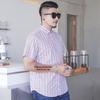 Men’s Plus Size Multi-Color Plaid Short-Sleeve Shirt