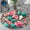 Cow Skull Circular Rug - Office Decorative Carpet For Living Room Bedroom Door Mat Floor Rug Computer Chair Area Rug