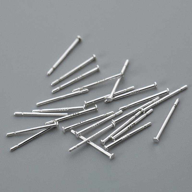 10 Pares de Agujas para Piercing de Oreja Hipoalergénicas Pendientes de Botón para Oreja Tono Plateado para Usuarios Primerizos Unisex Accesorios de Pines para Oreja