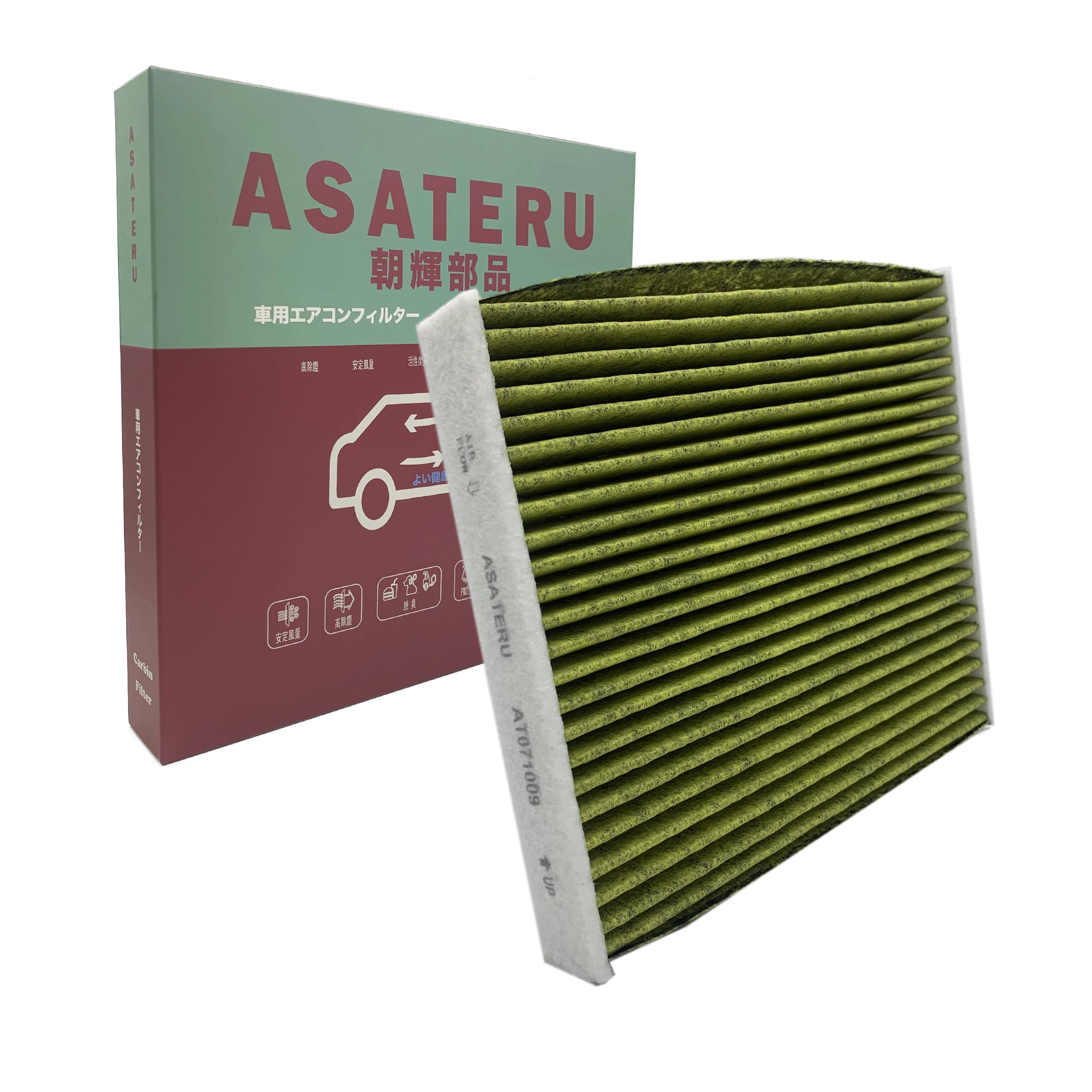 

Фільтр кондиціонера ASATERU AT071009 для автомобілів Toyota/Daiha/Lexus, спеціальна 5-шарова структура, включає активоване Length 21.4cm x Width