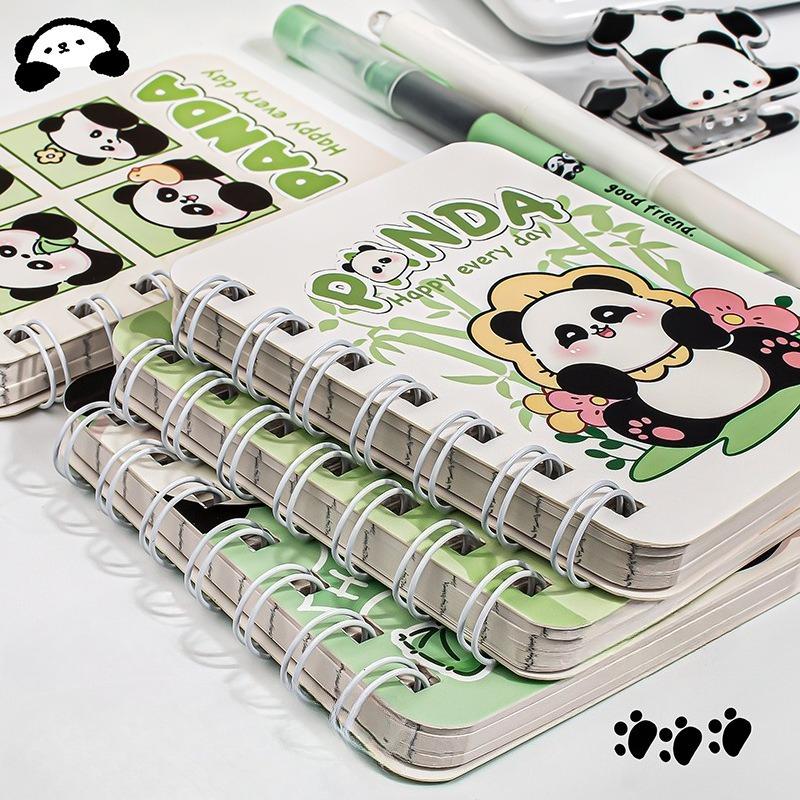 15Pcs Kawaii Cartoon Panda Spiral Notebook Cute Student Diary Journal School Memo Pad Planner Stationery Gift
