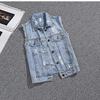 Cowboy Vest Women's Plus Size Foreign Trade Casual Vest Trend All-match Waistcoat Denim Jacket Coats