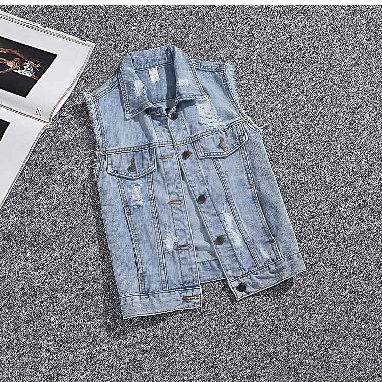 Cowboy Vest Dames Plus Size Buitenlandse Handel Casual Vest Trend Alles-match Gilet Denim Jas Jassen