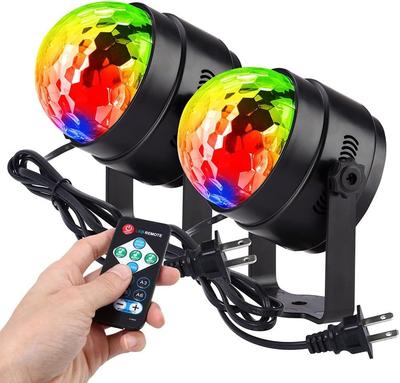 Litake LED Mirror Ball Disco Light for Home Use, 7 Colors RGB, Rotating, Remote Control, Voice Activation, Multi-Color Changing, Club, Party, Stage Li