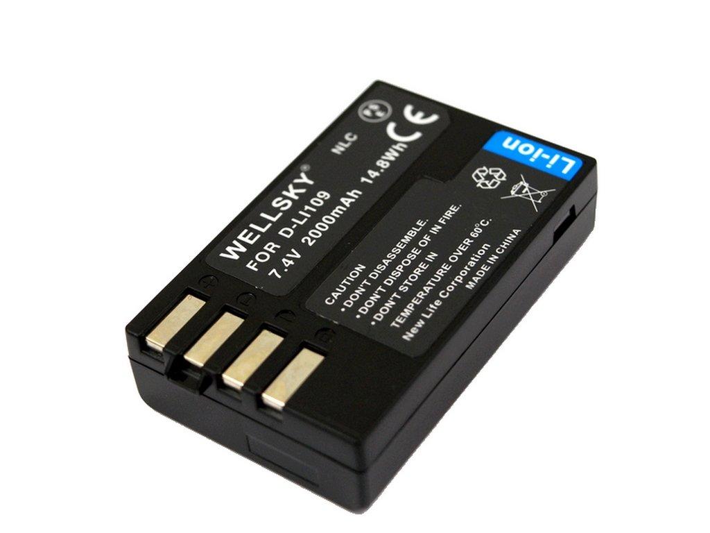 WELLSKY Compatible with Genuine Displays Remaining Works Just Like for Pentax D-Li109 (2-Pack) [Charges Charger, Battery, Genuine]