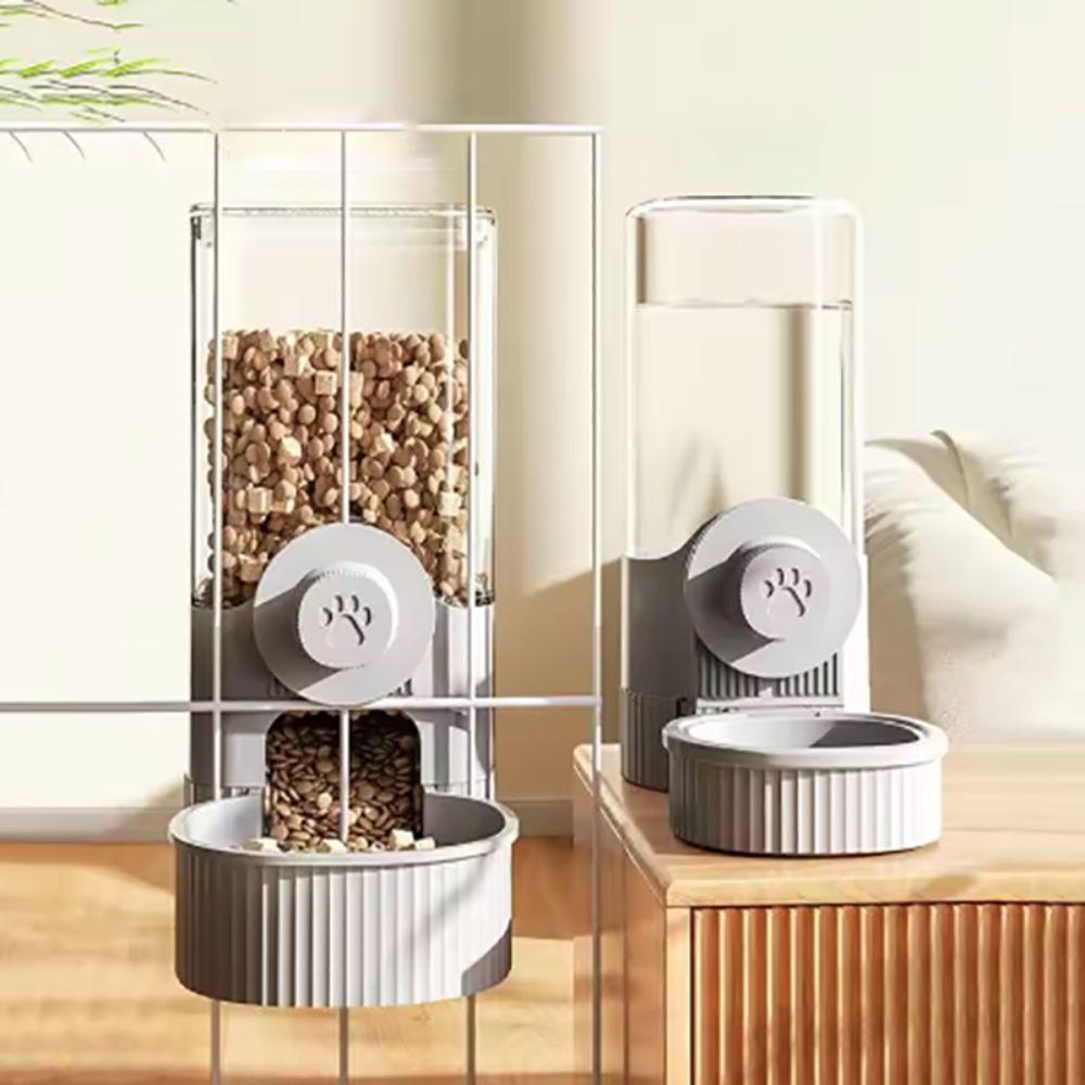 

Automatic Hanging Pet Food/Water Dispenser Transparent Cat Water Bottle Cage Feeder for Pet Cage Grey-Waterer
