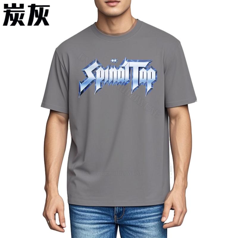 Unisex T Shirts Black Crew Neck Tshirt Spinal Tap Logo In Blue Casual Basic T Shirt Hiphop Lightweight Tee Quickdry