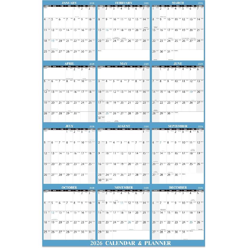 2026 Dry Erase Calendar for Wall - 2026 Calendar Dry Erase, Yearly Wall Calendar, 48" X 32", Jan.2026 - Dec.2026, 2026 Wall Calendar Dry Erase, Large