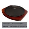 Exquisite Cast Iron Baking Pan with Wooden Board - Thickened Steak and Teppanyaki Plate for Western Dining.