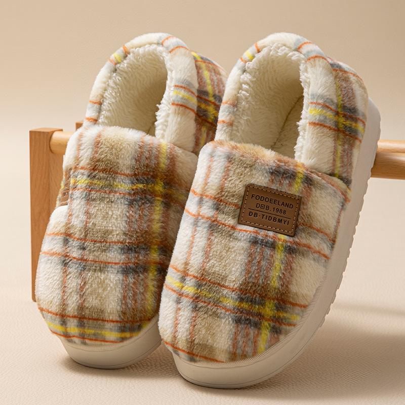 Cotton slippers winter 2025 new indoor home thick bottom warm non-slip household wool slippers