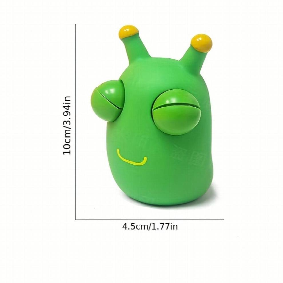 4pcs Funny Grass Worm Squeeze Toys Green Eyes Bounce Worm Squeeze Toys Squeeze Sensory Toys Anxiety Stress Relief Toys