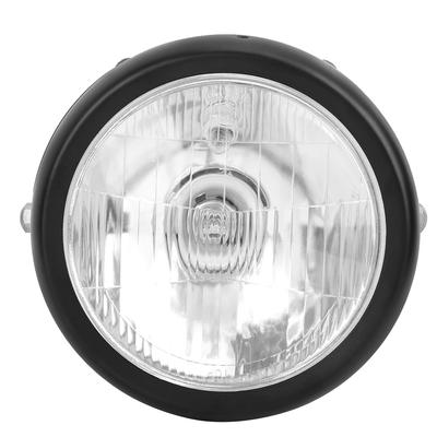 Retro Schwarzes Legierungsgehäuse Weiße Linse Runde Motorrad Frontscheinwerfer Passend für CG125 GN125