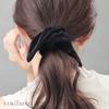 VINGTAINE Velour Square Hair for Scrunchie, Small, Arrangement, Elegant, Adults, Women, HS-225-BLACK