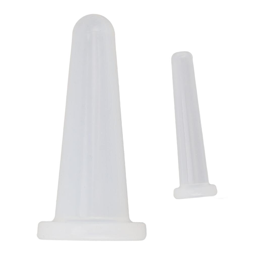 2pcs Cupping Therapy Set Silicone Vacuum Massage White Small Facial Cupping Kit for Home Use