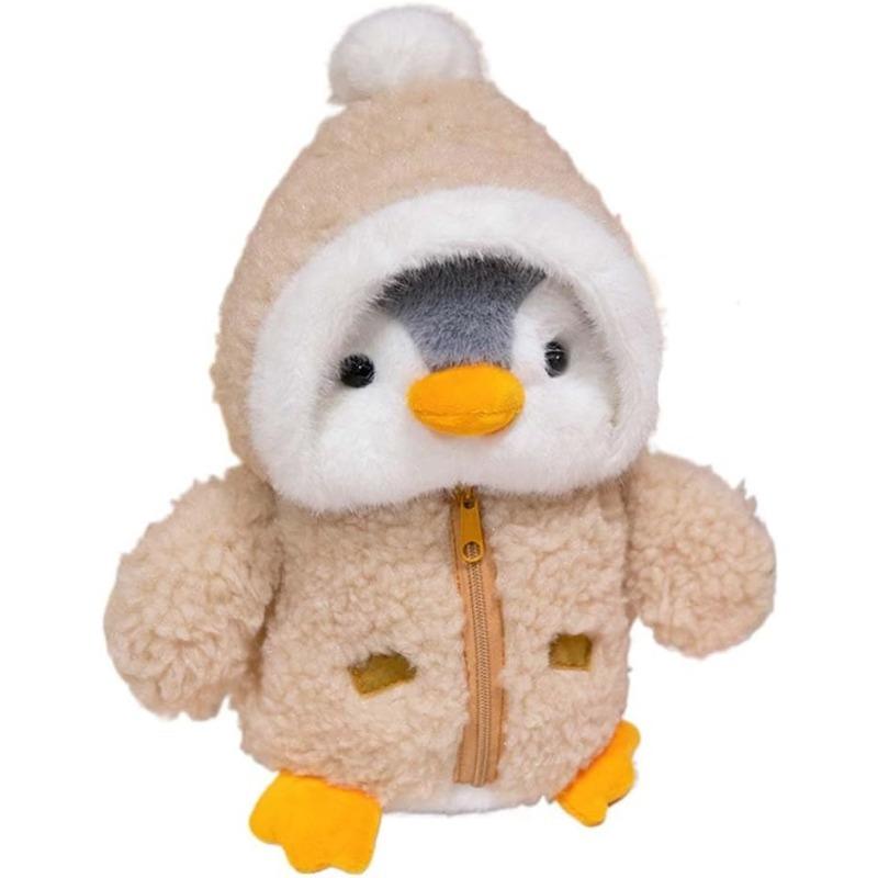 

Милая плюшевая игрушка пингвин с пушистой флисовой курткой и шляпой, мягкие плюшевые игрушки-животные для подарка на день рождения, Рождество 25cm жёлтый