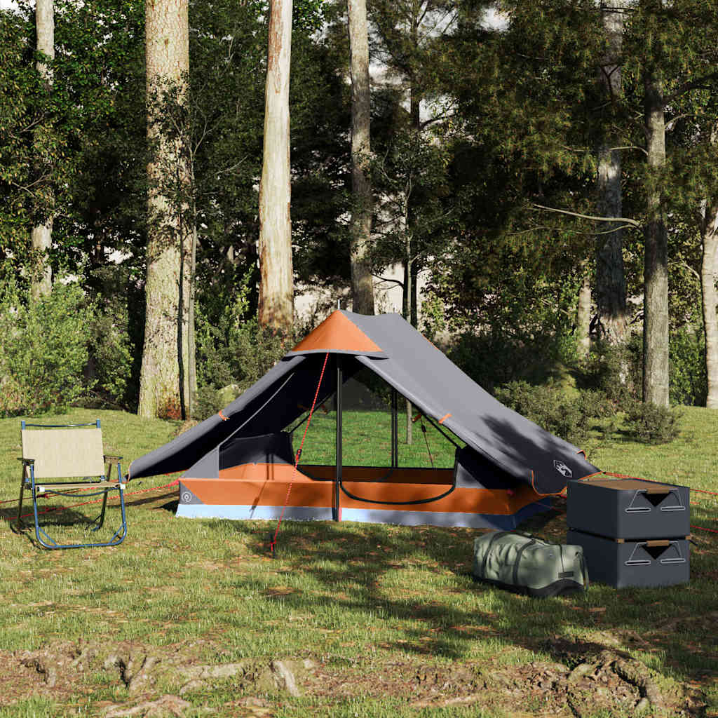 2 Person Camping Tent Gray Waterproof