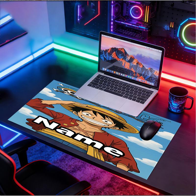 Custom Name Personalized Anime Pattern Mousepad, Laptop PC Desk Mat, Decorative Desk Mat for Home Keyboard Pad Gift