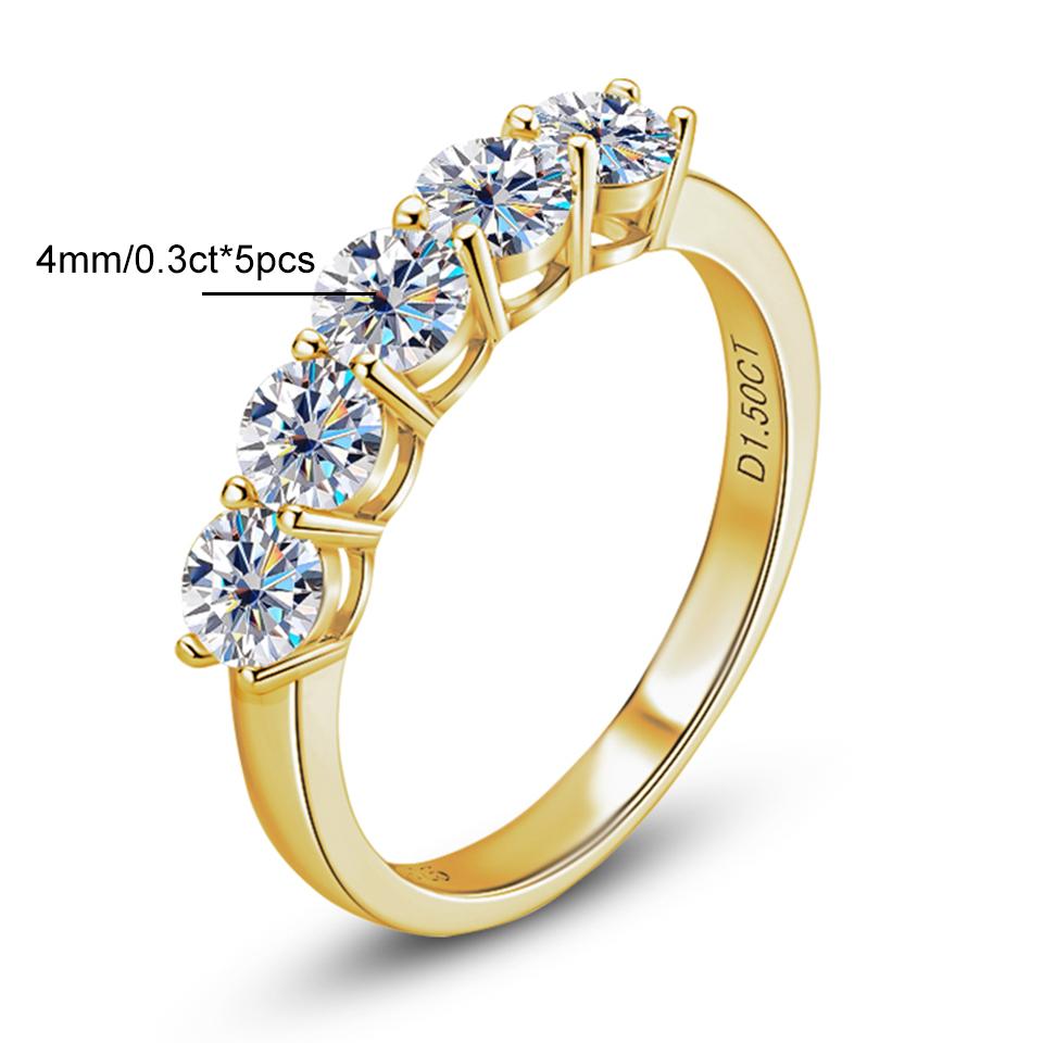 Houtros 3mm Moissanite Rings for Women  Copper7 Stone Engagement Wedding Sparkling Diamond Ring Fine Jewelry Gift