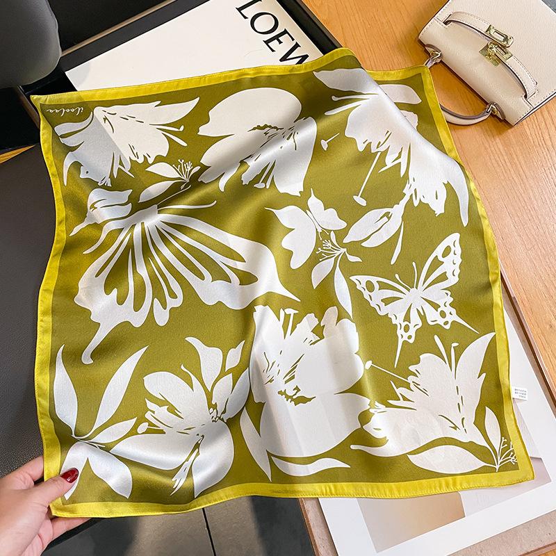 100% Real Silk Scarf Women Square Neck Tie Wrist Shawls Wraps for Ladies Foulard Scarves Pashmina Female Hijab Bandana bufanda