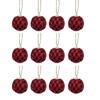 Fabric Xmas Ball Hanging Pendants Plaid Fabric Wrapped Hanging Balls for Holiday Decoration