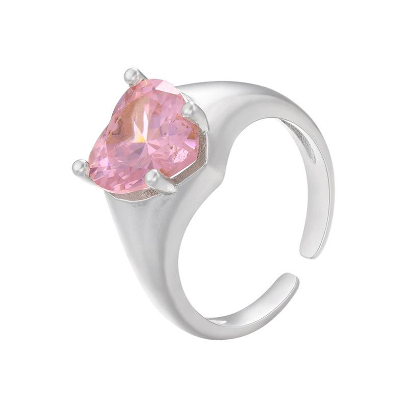 

Micro-Inlaid Zircon Peach Heart Earrings, Love Full Diamond Bracelet, Ring Jewelry Set Vl129