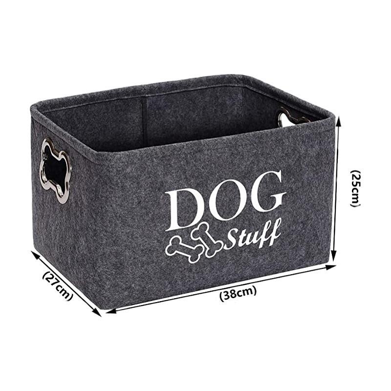 

Pet Toy Storage Basket with Metal Handle for Cats and Dogs Dark Gray темно-серого