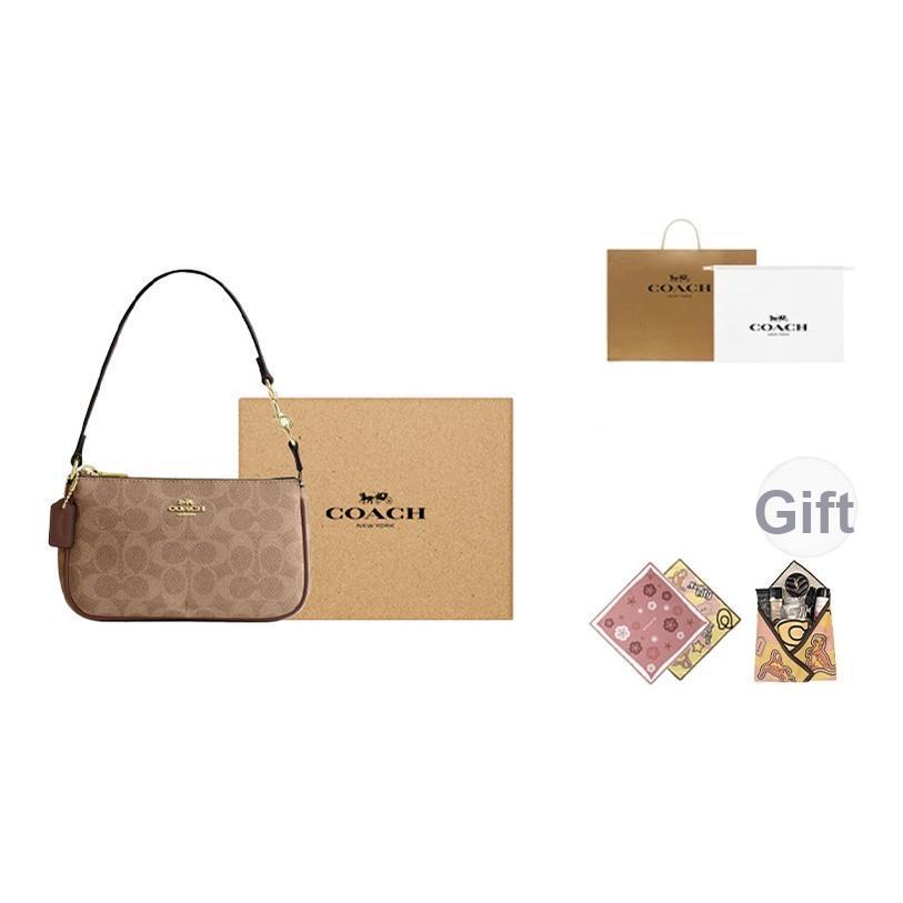 Coach Nolita 19 Vintage Klassisch Blumendruck Reißverschluss Synthetikleder Schulter-Tragetasche Kleine Damen Handtaschen Braun Gelb CW426-IMXHE
