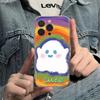 Color graffiti ghost is suitable for iPhone16 Pro mobile phone case Apple 14 transparent 12/13 fine hole 11 generation
