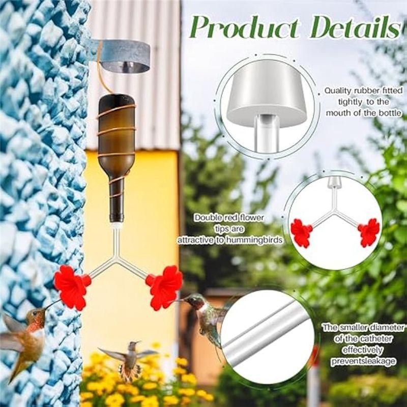 Premium-Floral Hummingbird Feeder Tube Hummingbird Feeder Wine Bottle Plug For Outdoor Outdoor Making Your Own Bird Feeder