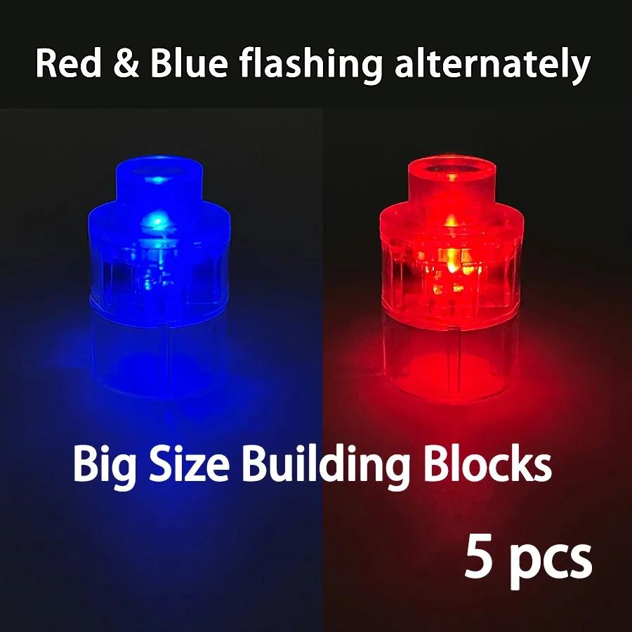 5Pcs Big Size Round LED Light Brick Luminous Lamp Accessories Flash Building Block Xmas Toy Lights Compatible With Leduo Brand