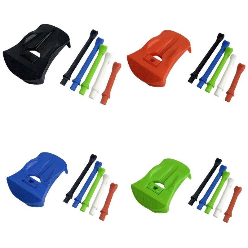 Golf Turf Base Holder with 5 Pre-Cut Simulator Tees Creative Golf Ball Spikes Stand Base Ball Tees Holder Enduring