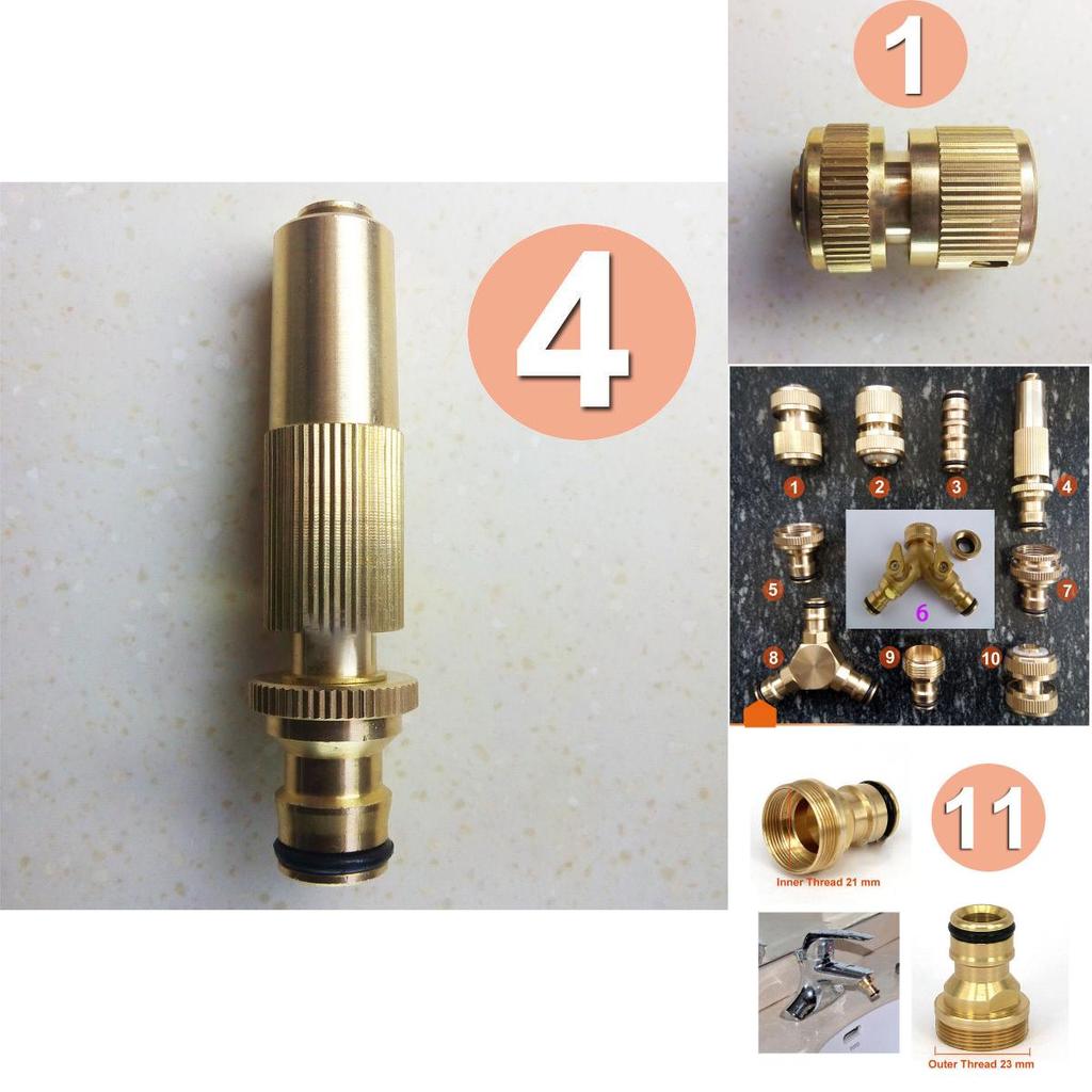 Brass Hose Tap Connector Garden Pipe Quick Fit Adapter Fitting Nozzle Kit