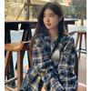 Autumn and Winter Checked Shirt, Lapel, Long-sleeved, Laid-back Style, Retro Loose Shirt, Cardigan, Jacket, Top Shirt